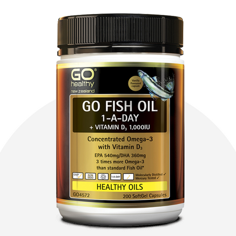 Go Healthy Fish Oil 1-A-Day+Vit D 1000IU 200caps
